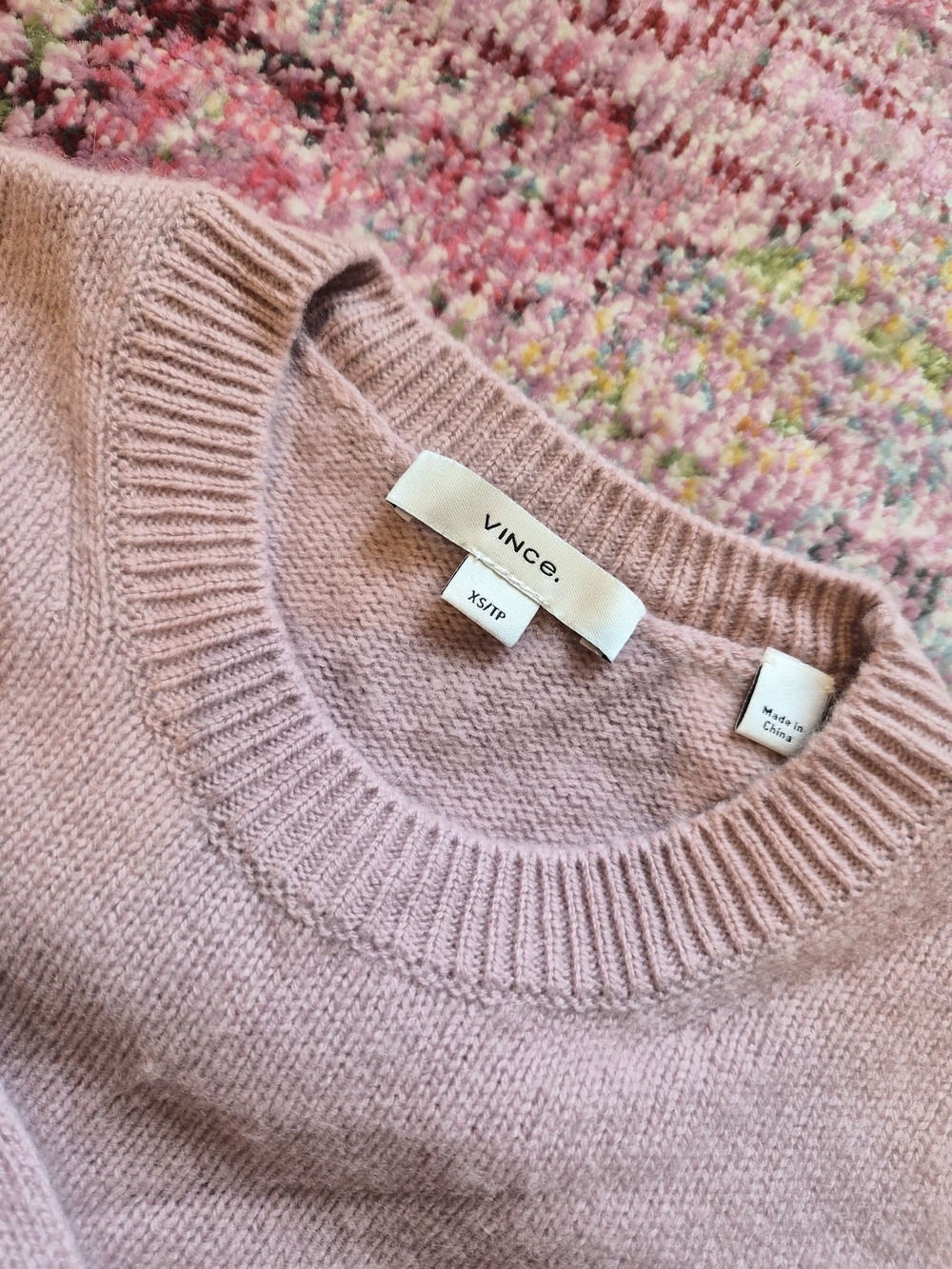Vince Blush Pink Crewneck Sweater - Soft Lightweight Knit